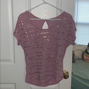 Purple w/ Gold Sequins Tee